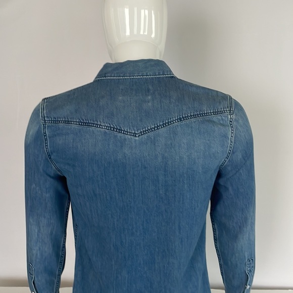 7 For all Mankind Mens Denim Snap Shirt - Picture 12 of 16